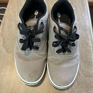 Heelys Gray Canvas Kids Lace-Up Sneakers with Black Laces